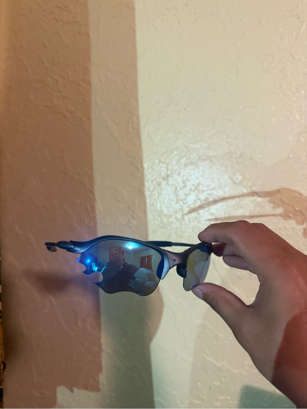 Blue Mirrored Sport Sunglasses Oakley